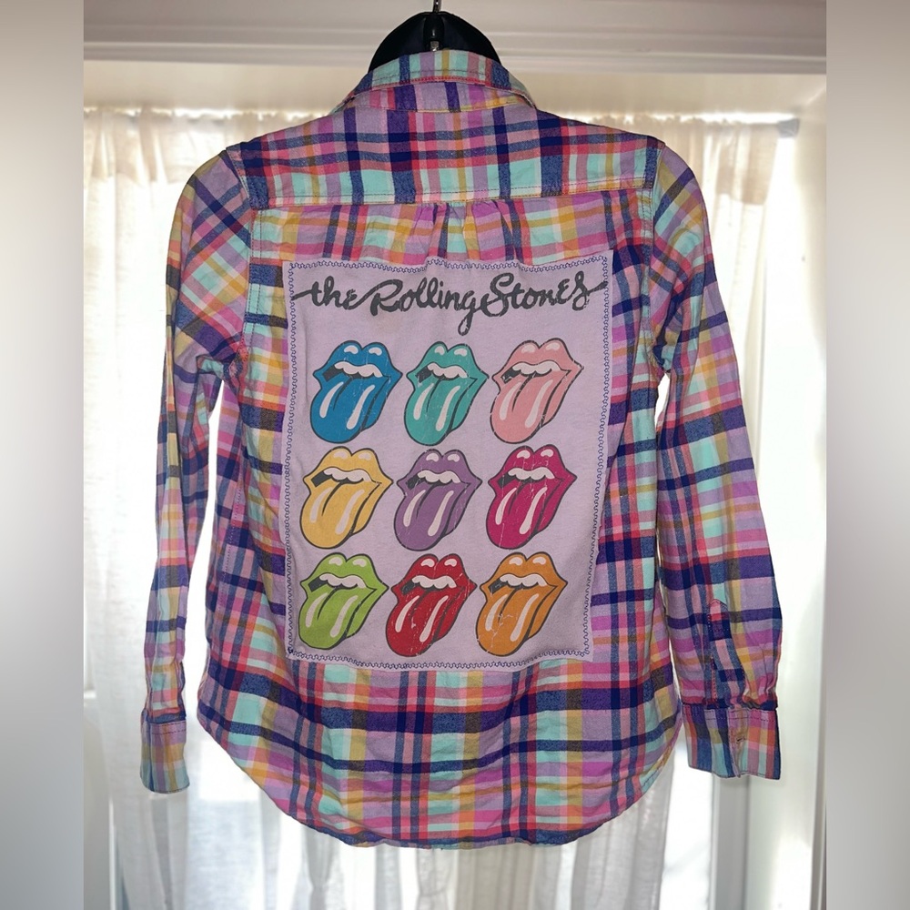 Kids Colorful Plaid Rolling Stones Shirt